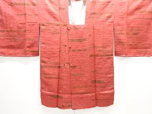 未使用品　横段に花古典柄道行コート